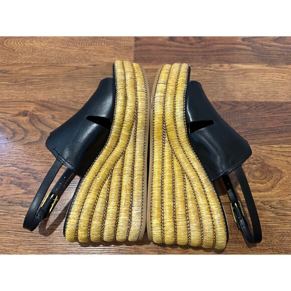 Franco Sarto Women's Tamryn Leather Platform Sandals Black Size 9.5M NWT - Picture 6 of 11